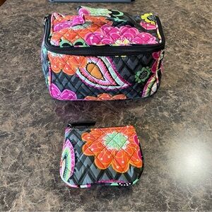 Vera Bradley Cosmetic Travel Bag and Matching Coin Purse